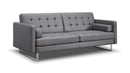 Sofas Modern Leather Sofa - 80" X 45" X 13" Gry Stainless Steel Sofa Bed HomeRoots