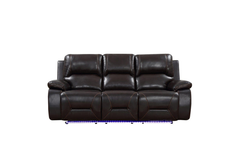 Sofas Modern Leather Sofa - 89" X 40" X 40" Brown Power Reclining Sofa HomeRoots