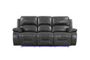 Sofas Modern Leather Sofa - 89" X 40" X 40" Gray Power Reclining Sofa HomeRoots