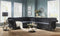 Sofas Modern Sofa - 101" X 124" X 37" Black Velvet Upholstery Wood Leg Sectional Sofa HomeRoots