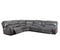 Sofas Modern Sofa - 138" X 127" X 41" Gray Leather-Aire Upholstery Metal Reclining Mechanism Sectional Sofa (Power Motion/USB Dock) HomeRoots