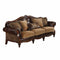 Sofas Modern Sofa - 37" X 93" X 42" 2-Tone Brown PU Chenille Upholstery Wood Sofa w/5 Pillows HomeRoots