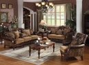 Sofas Modern Sofa - 37" X 93" X 42" 2-Tone Brown PU Chenille Upholstery Wood Sofa w/5 Pillows HomeRoots