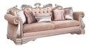 Sofas Modern Sofa - 42" X 100" X 42" Velvet Antique Champagne Upholstery Poly-Resin Sofa w/5 Pillows HomeRoots