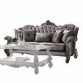 Sofas Modern Sofa - 45" X 92" X 47" Velvet Antique Platinum Upholstery Poly Resin Sofa w/5 Pillows HomeRoots