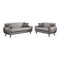 Sofas Polyfiber 2 Piece Sofa set With Cushion Seats In Gray Benzara