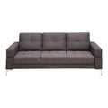 Sofas Polyfiber Adjustable Sofa With Movable Armrest In Dark Gray Benzara