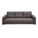 Sofas Polyfiber Adjustable Sofa With Movable Armrest In Dark Gray Benzara