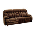 Sofas Recliner Sofa, 3 Seater, Dark Brown Benzara