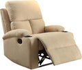 Sofas Recliner Sofa - 32" X 37" X 39" Beige Linen Fabric Recliner HomeRoots