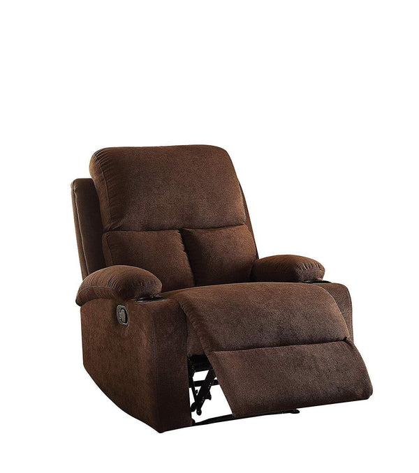 Sofas Recliner Sofa - 32" X 37" X 39" Chocolate Linen Fabric Recliner HomeRoots