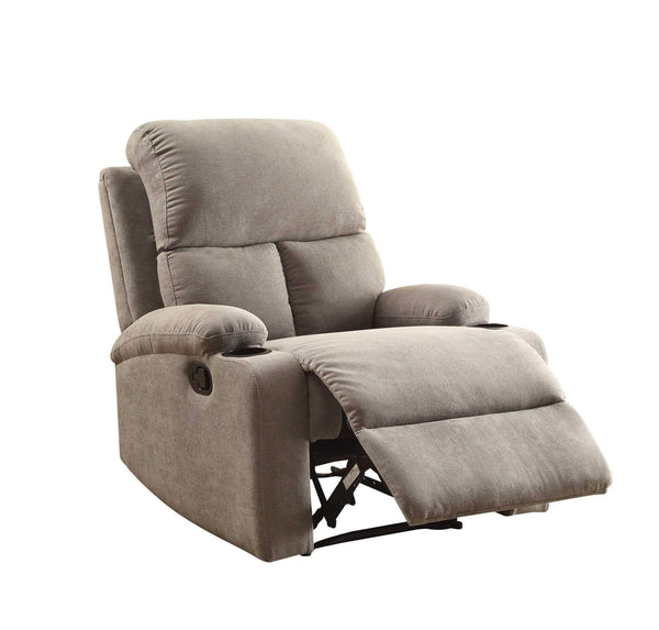 Sofas Recliner Sofa - 32" X 37" X 39" Gray Linen Fabric Recliner HomeRoots