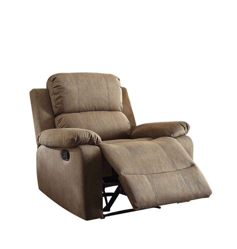 Sofas Recliner Sofa - 38" X 38" X 39" Taupe Polished Microfiber Fabric Recliner HomeRoots