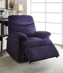 Sofas Recliner Sofa - Recliner , Blue Woven Fabric - Woven Fabric, Wood (Solid Blue Woven Fabric HomeRoots