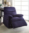 Sofas Recliner Sofa - Recliner , Blue Woven Fabric - Woven Fabric, Wood (Solid Blue Woven Fabric HomeRoots