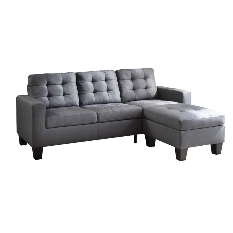 Sofas Refined Sectional Sofa, Gray Linen Benzara