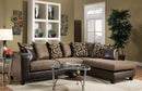 Sofas Sectional Sofa - 107" X 76" X 37" Object Emboss Espresso 100% PU, 100% Polyester Blend Sectional HomeRoots