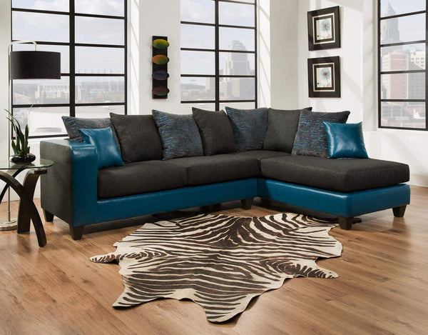 Sofas Sectional Sofa - 107" X 76" X 37" Tampa Teal 100% Polyester / 100% PU (polyurethane) Sectional HomeRoots