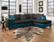 Sofas Sectional Sofa - 107" X 76" X 37" Tampa Teal 100% Polyester / 100% PU (polyurethane) Sectional HomeRoots