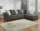 Sofas Sectional Sofa - 111" X 75" X 37" Vivid Onyx 100% Polyester Sectional HomeRoots