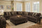 Sofas Sectional Sofa - 147" X 51" X 39" Maverick Espresso 100% Polyurethane/100% Polyester Velvet Sectional HomeRoots