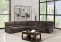 Sofas Sectional Sofa - 251'' X 41'' X 40'' Modern Brown Fabric Sectional HomeRoots