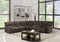 Sofas Sectional Sofa - 254'' X 41'' X 40'' Modern Brown Fabric Sectional With Power Recliners HomeRoots