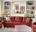 Sofas Smart Looking Sofa with 2 Pillows, Red Benzara