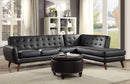 Sofas Sofa - 111" X 80" X 33" Black PU Sectional Sofa HomeRoots