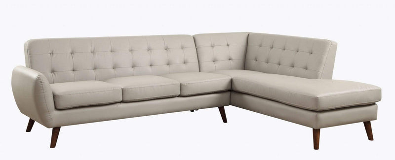 Sofas Sofa - 111" X 80" X 33" Gray PU Sectional Sofa HomeRoots