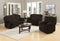 Sofas Sofa - 120" Contemporary Brown Fabric Sofa Set HomeRoots