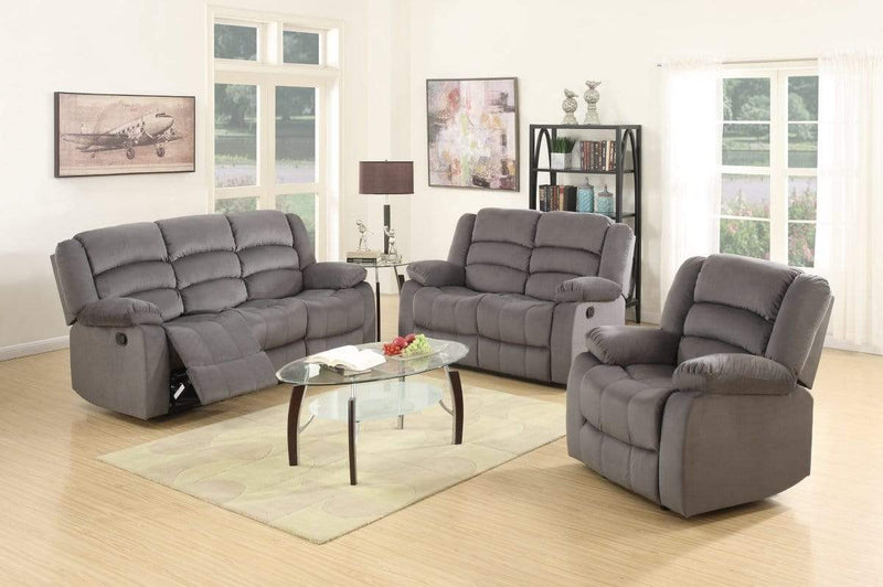 Sofas Sofa - 120" Contemporary Gray Fabric Sofa Set HomeRoots