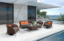 Sofas Sofa - 31" Brown Mesh, Aluminum, and Glass Sofa Set HomeRoots