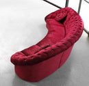 Sofas Sofa - 35" Red MDF and Velour Sectional Sofa HomeRoots