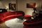 Sofas Sofa - 35" Red MDF and Velour Sectional Sofa HomeRoots