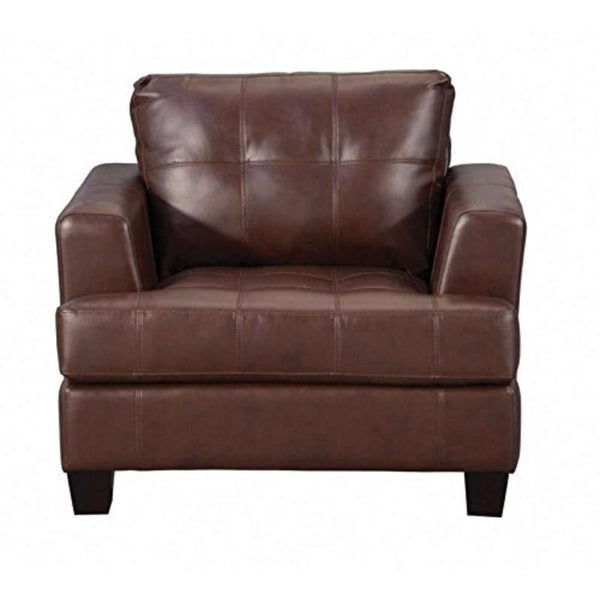 Sofas Sofa Chair With Tufted Seat And Back, Dark Brown Benzara