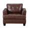 Sofas Sofa Chair With Tufted Seat And Back, Dark Brown Benzara