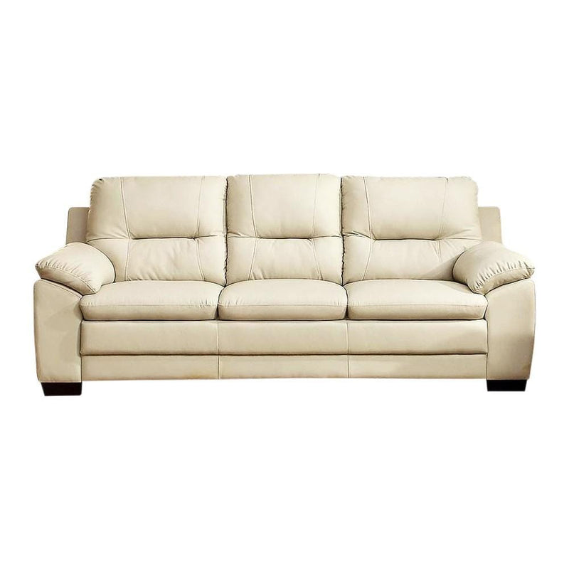 Sofa In Leatherette Contemporary Sofa, Ivory Cream