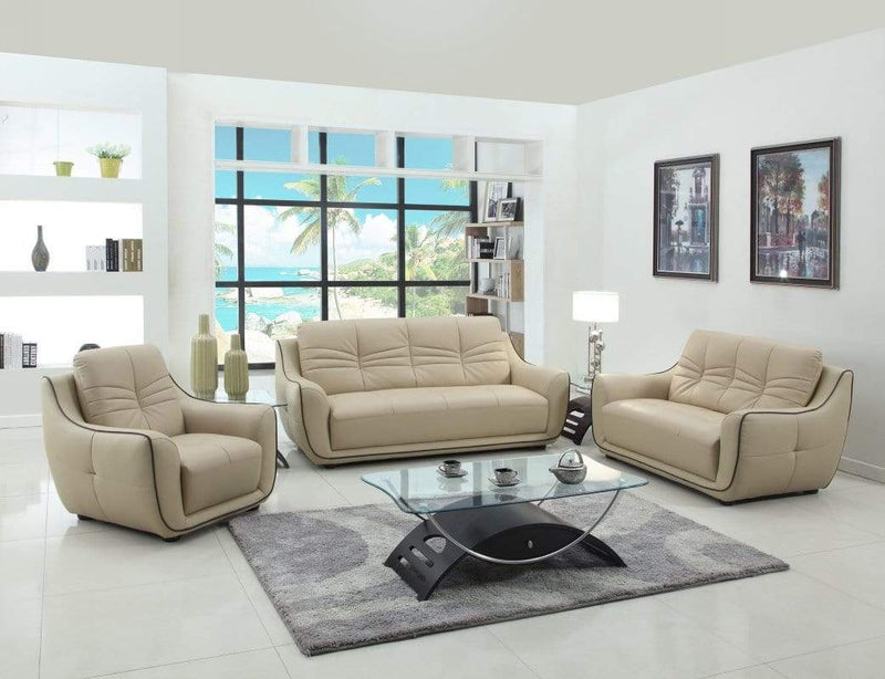 Sofas Sofa Sale - 108" Elegant Beige Leather Sofa Set HomeRoots