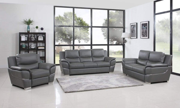 Sofas Sofa Sale - 111" Chic Grey Leather Sofa Set HomeRoots