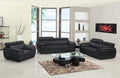 Sofas Sofa Sale - 114" Captivating Black Leather Sofa Set HomeRoots