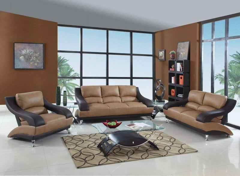 Sofas Sofa Sale - 114" Two-Tone Leather Sofa Set HomeRoots