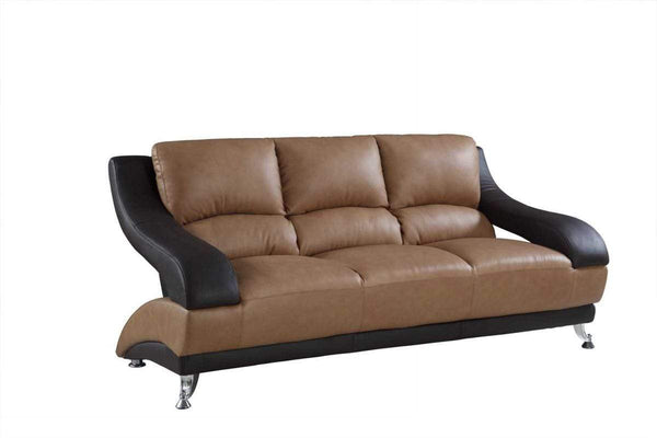 Sofas Sofa Sale - 38" Dazzling Two-Tone Leather Sofa HomeRoots