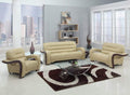 Sofas Sofa Sale - 99" Glamorous Beige Leather Sofa Set HomeRoots