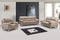 Sofas Sofa Set - 111" Classy Beige Leather Sofa Set HomeRoots