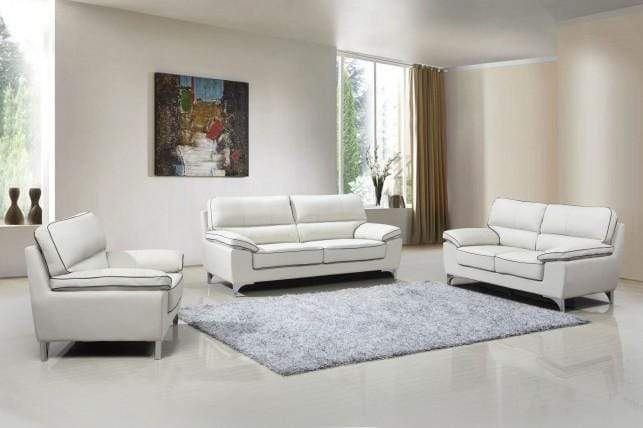 Sofas Sofa Set - 111" Classy Grey Leather Sofa Set HomeRoots