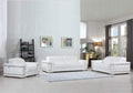 Sofas Sofa Set - 114" Sturdy White Leather Sofa Set HomeRoots