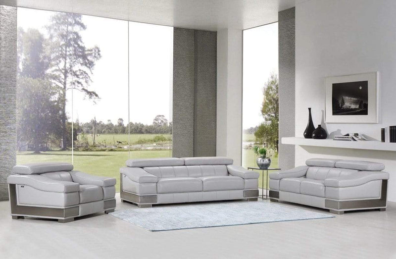 Sofas Sofa Set - 117" Lovely Light Grey Sofa Set HomeRoots