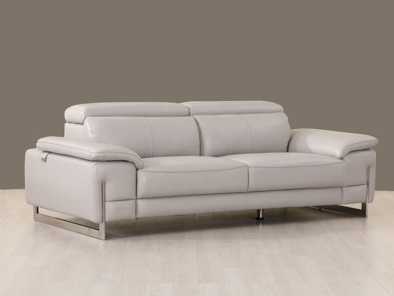 Sofas Sofa Set - 31" Tasteful Light Grey Leather Sofa HomeRoots