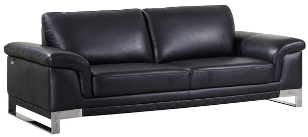 Sofas Sofa Set - 32" Lovely Black Leather Sofa HomeRoots